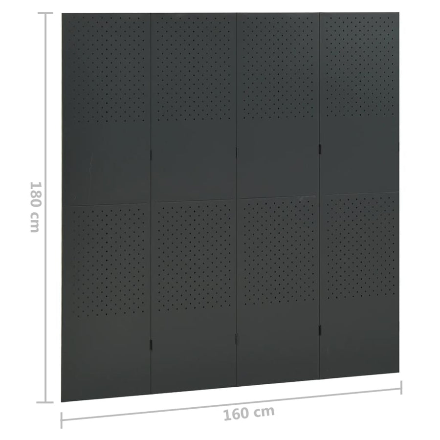 Kamerscherm Met 4 Panelen Staal Kleurig 1