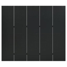 Kamerscherm met 5 panelen 200x180 cm staal zwart