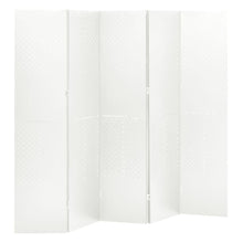 Kamerscherm met 5 panelen 200x180 cm staal wit