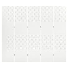 Kamerscherm met 5 panelen 200x180 cm staal wit