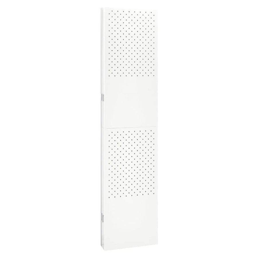 Kamerscherm met 5 panelen 200x180 cm staal wit