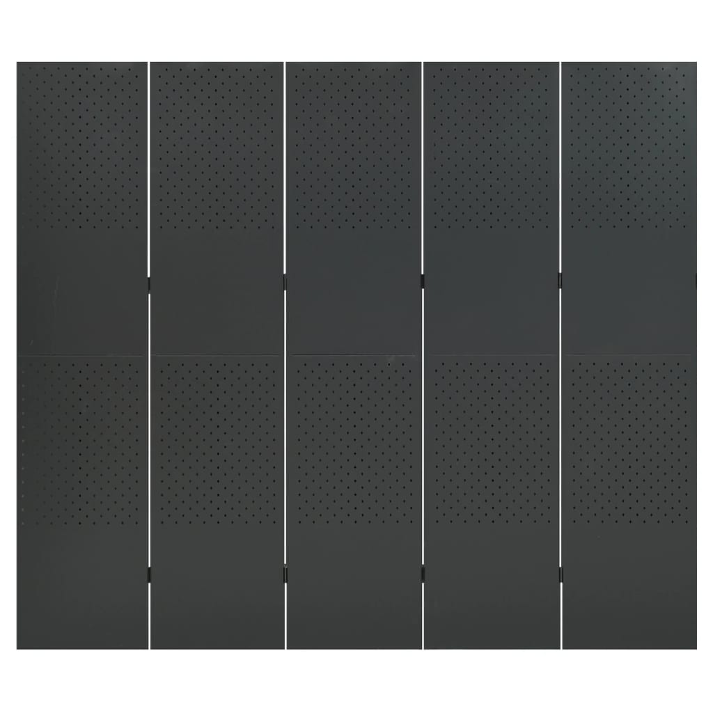 Kamerscherm Met 5 Panelen Staal Kleurig 1