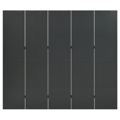 Kamerscherm Met 5 Panelen Staal Kleurig 1