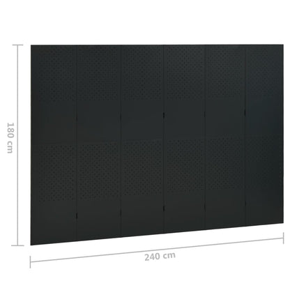 Kamerscherm Met 6 Panelen Staal 1