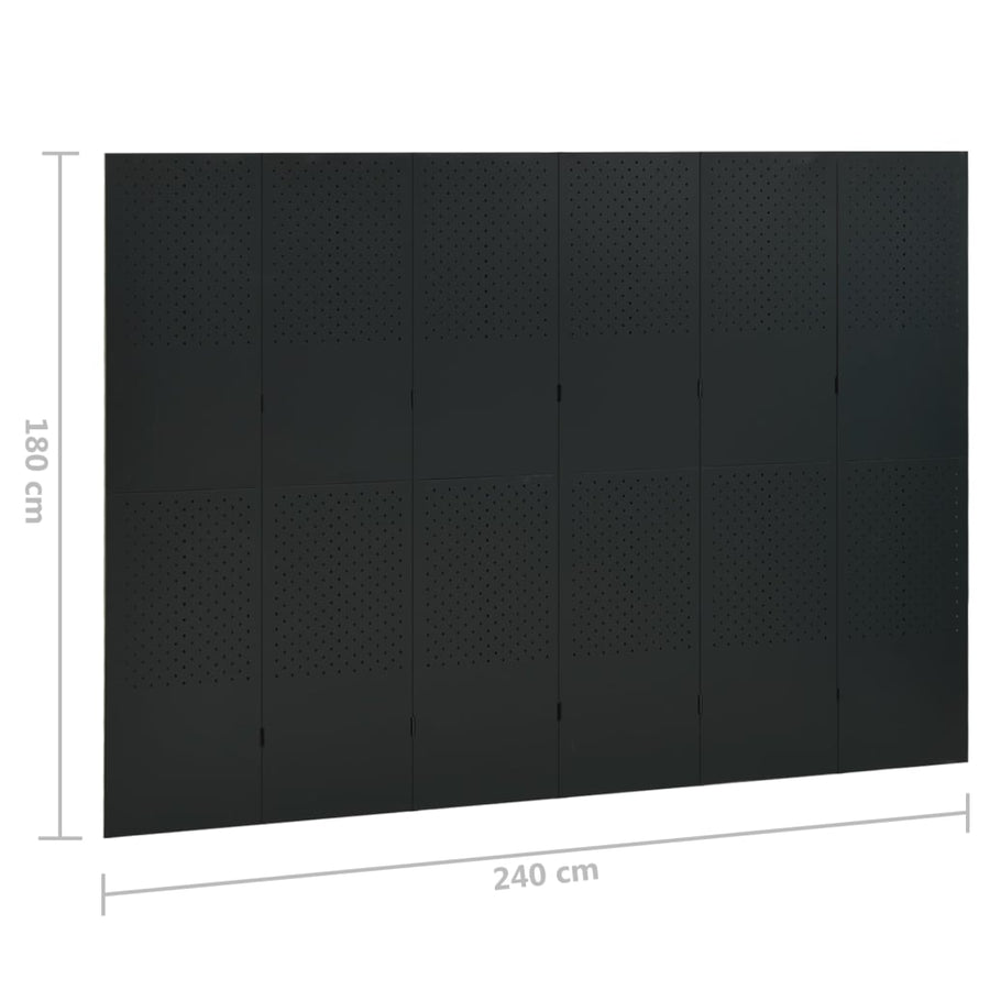 Kamerscherm Met 6 Panelen Staal 1