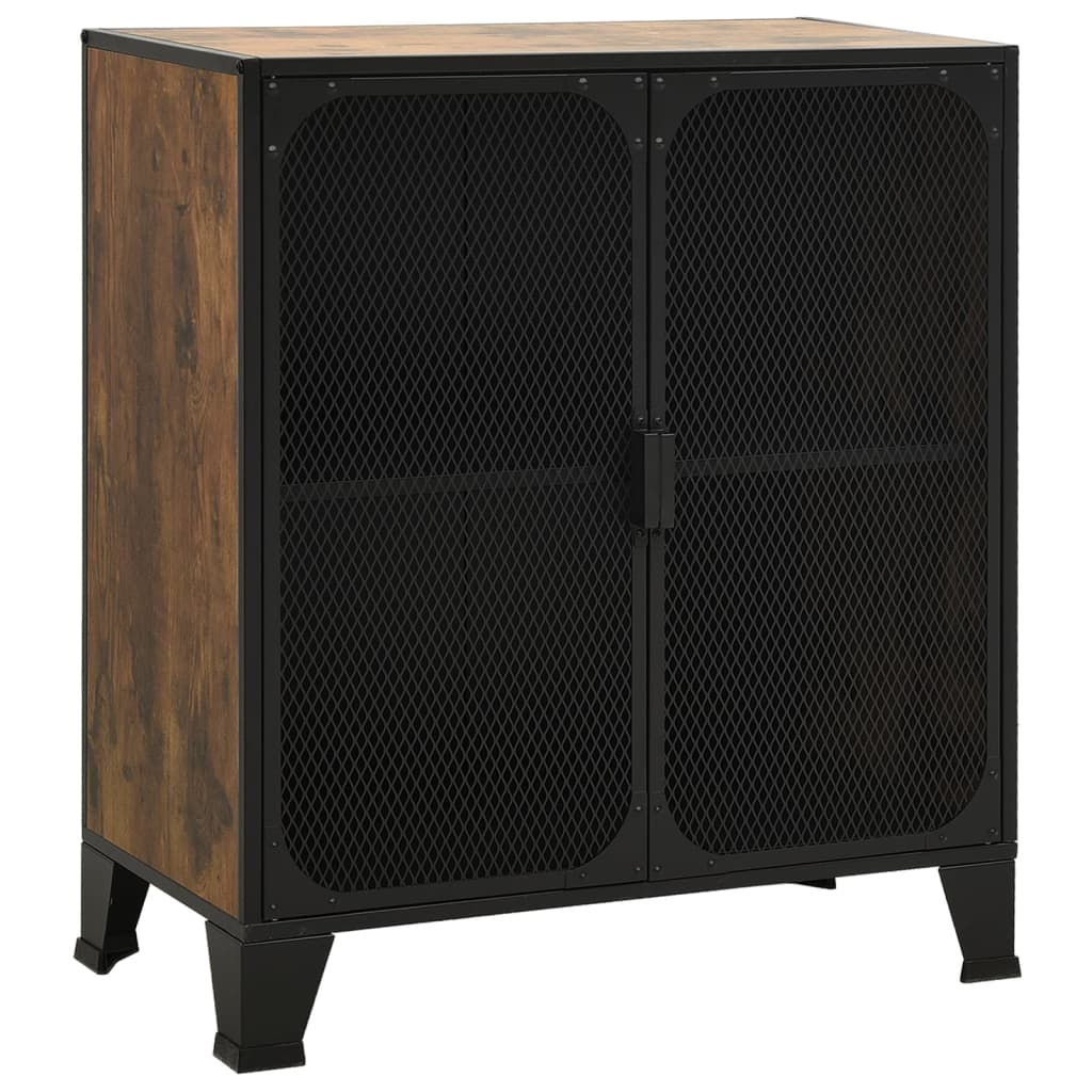 Opbergkast 72X36X82 Cm Metaal En Mdf Rustiek Bruin 1