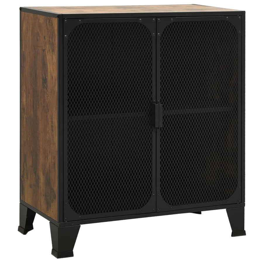 Opbergkast 72X36X82 Cm Metaal En Mdf Rustiek Bruin 1