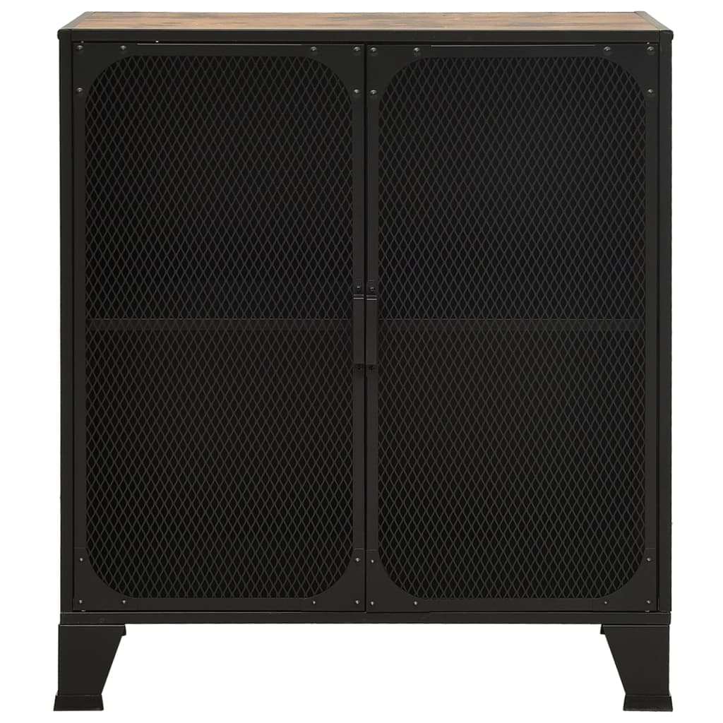 Opbergkast 72X36X82 Cm Metaal En Mdf Rustiek Bruin 1