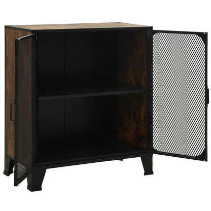 Opbergkast 72X36X82 Cm Metaal En Mdf Rustiek Bruin 1