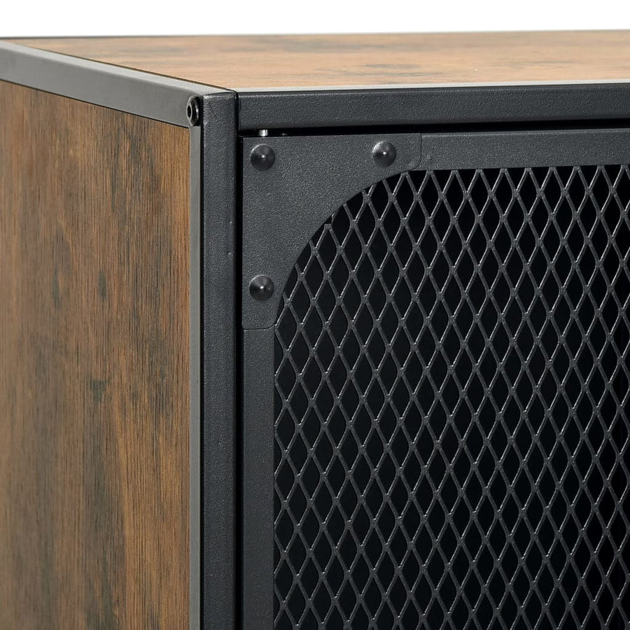 Opbergkast 72X36X82 Cm Metaal En Mdf Rustiek Bruin 1