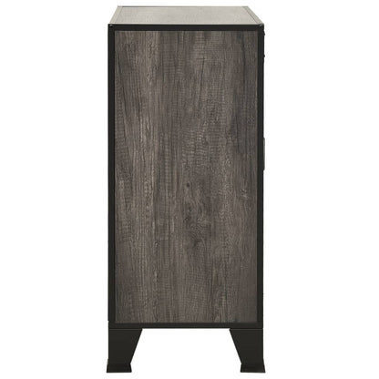 Opbergkast 72x36x82 cm metaal en MDF grijs