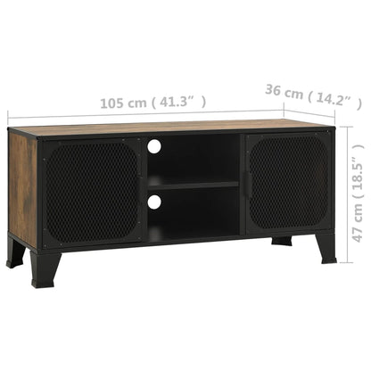 Tv-Meubel 05X36X47 Cm Metaal En Mdf Rustiek Bruin rustic brown