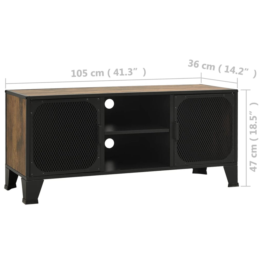 Tv-Meubel 05X36X47 Cm Metaal En Mdf Rustiek Bruin rustic brown
