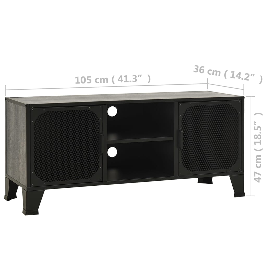 Tv-Meubel 05X36X47 Cm Metaal En Mdf Grijs