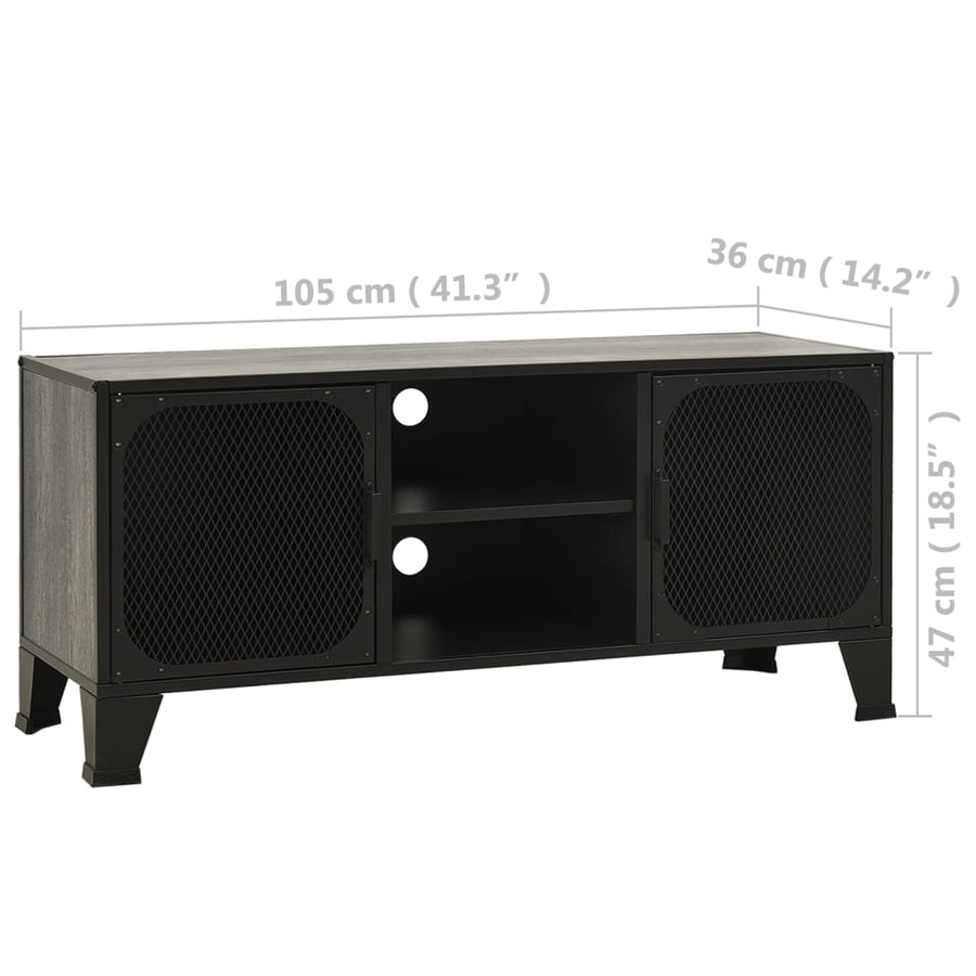 Tv-Meubel 05X36X47 Cm Metaal En Mdf Grijs
