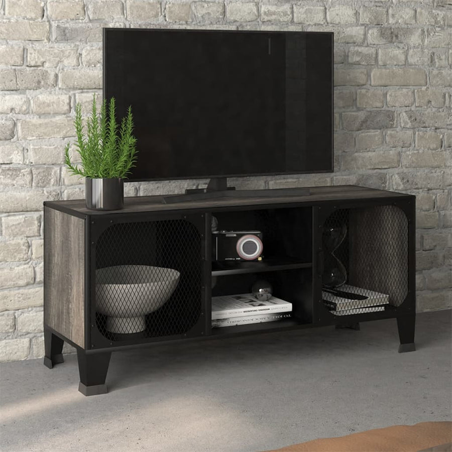 Tv-Meubel 05X36X47 Cm Metaal En Mdf Grijs