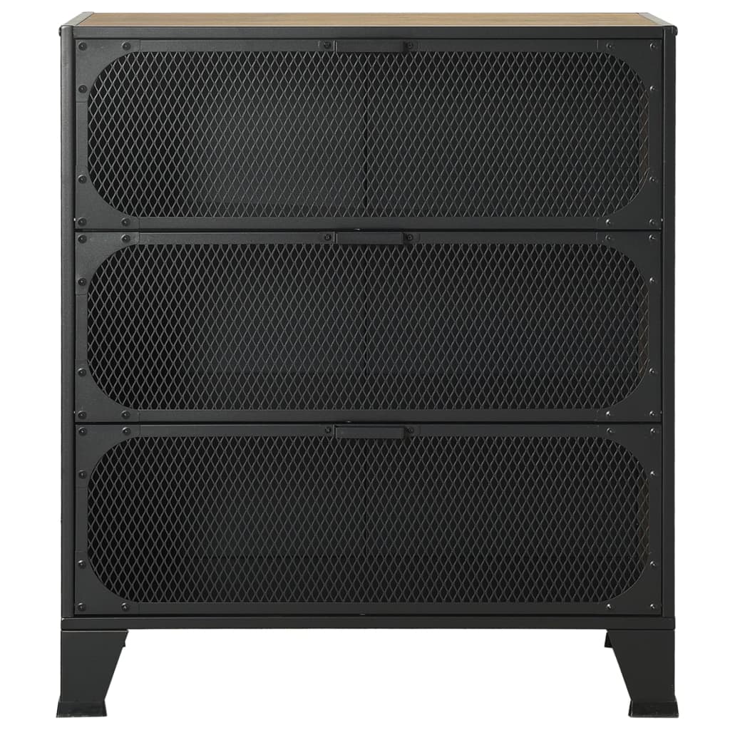 Opbergkast 72X36X82 Cm Metaal En Mdf Rustiek Bruin 1 rustic brown