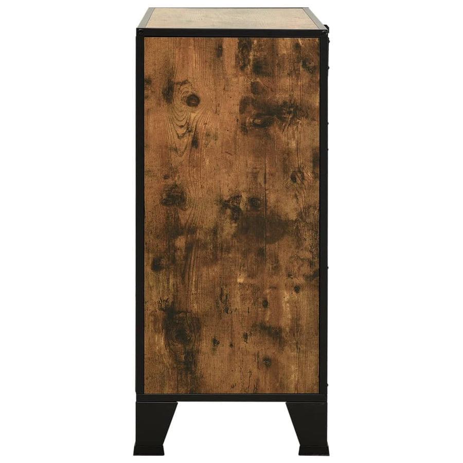 Opbergkast 72X36X82 Cm Metaal En Mdf Rustiek Bruin 1 rustic brown