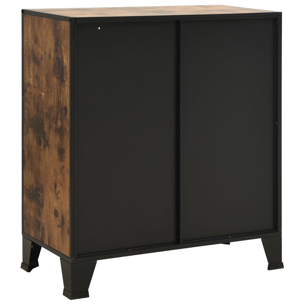 Opbergkast 72X36X82 Cm Metaal En Mdf Rustiek Bruin 1 rustic brown