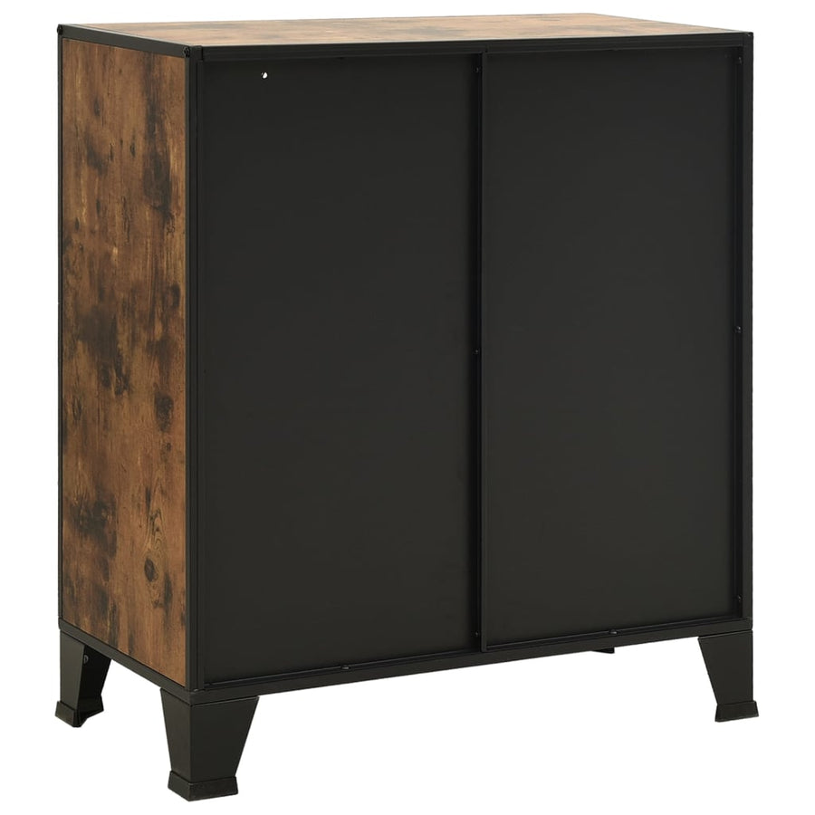 Opbergkast 72X36X82 Cm Metaal En Mdf Rustiek Bruin 1 rustic brown