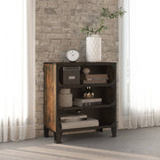 Opbergkast 72x36x82 cm metaal MDF rustiek bruin