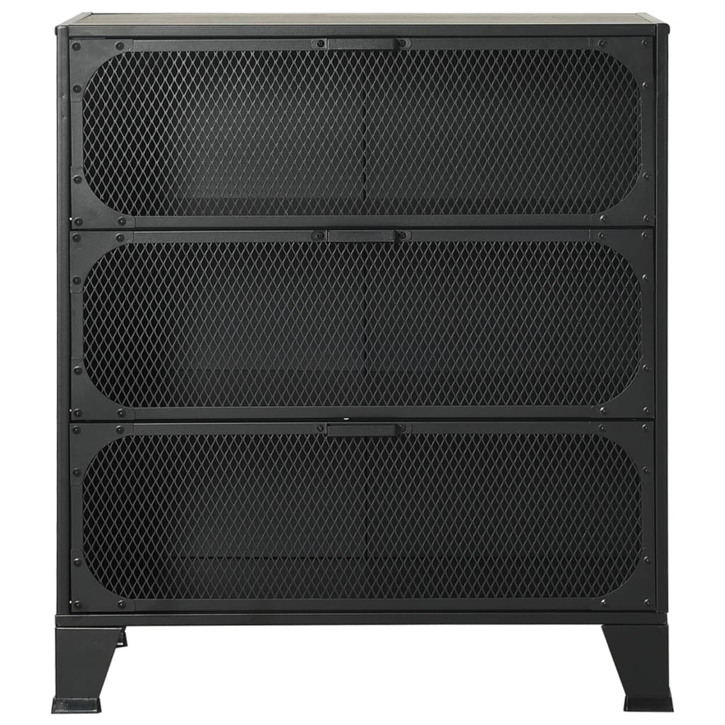 Opbergkast 72X36X82 Cm Metaal En Mdf 1 Grijs
