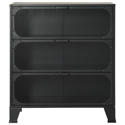 Opbergkast 72X36X82 Cm Metaal En Mdf 1 Grijs