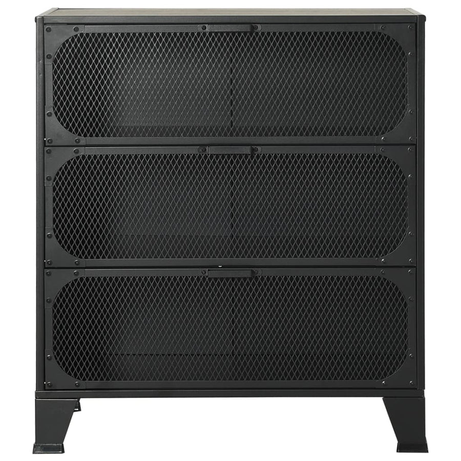 Opbergkast 72X36X82 Cm Metaal En Mdf 1 Grijs