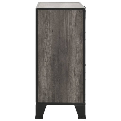 Opbergkast 72X36X82 Cm Metaal En Mdf 1 Grijs