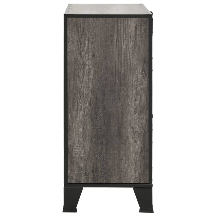 Opbergkast 72X36X82 Cm Metaal En Mdf 1 Grijs