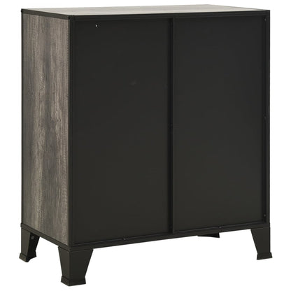 Opbergkast 72X36X82 Cm Metaal En Mdf 1 Grijs