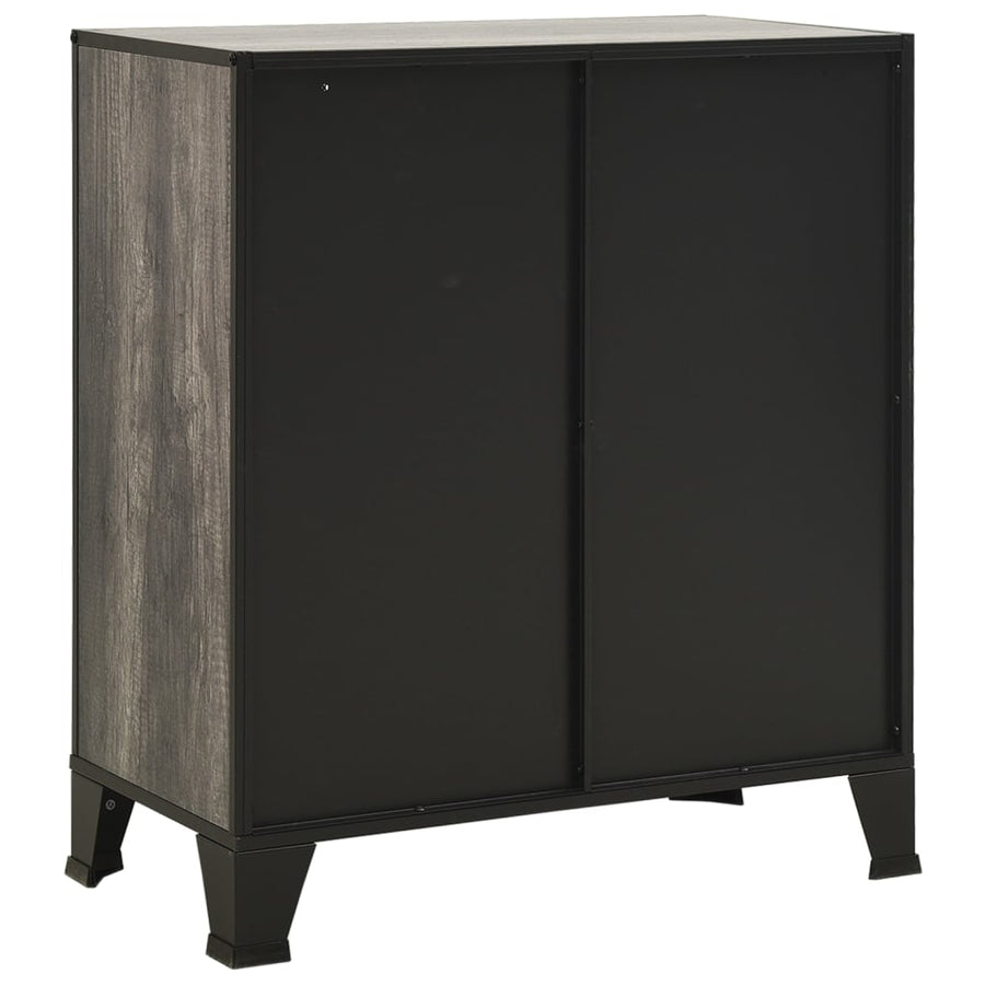 Opbergkast 72X36X82 Cm Metaal En Mdf 1 Grijs