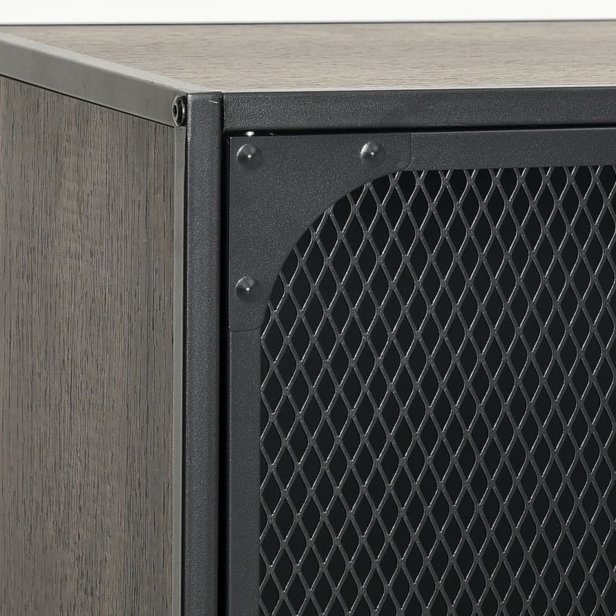 Opbergkast 72X36X82 Cm Metaal En Mdf 1 Grijs