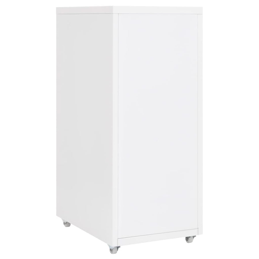 Ladeblok Verrijdbaar 28X4X69 Cm Metaal Wit 5 lades