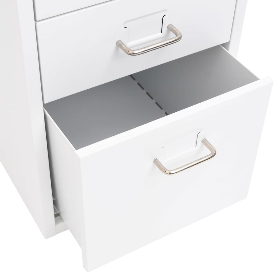 Ladeblok Verrijdbaar 28X4X69 Cm Metaal Wit 5 lades