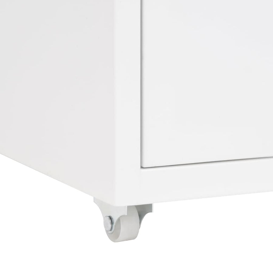 Ladeblok Verrijdbaar 28X4X69 Cm Metaal Wit 5 lades