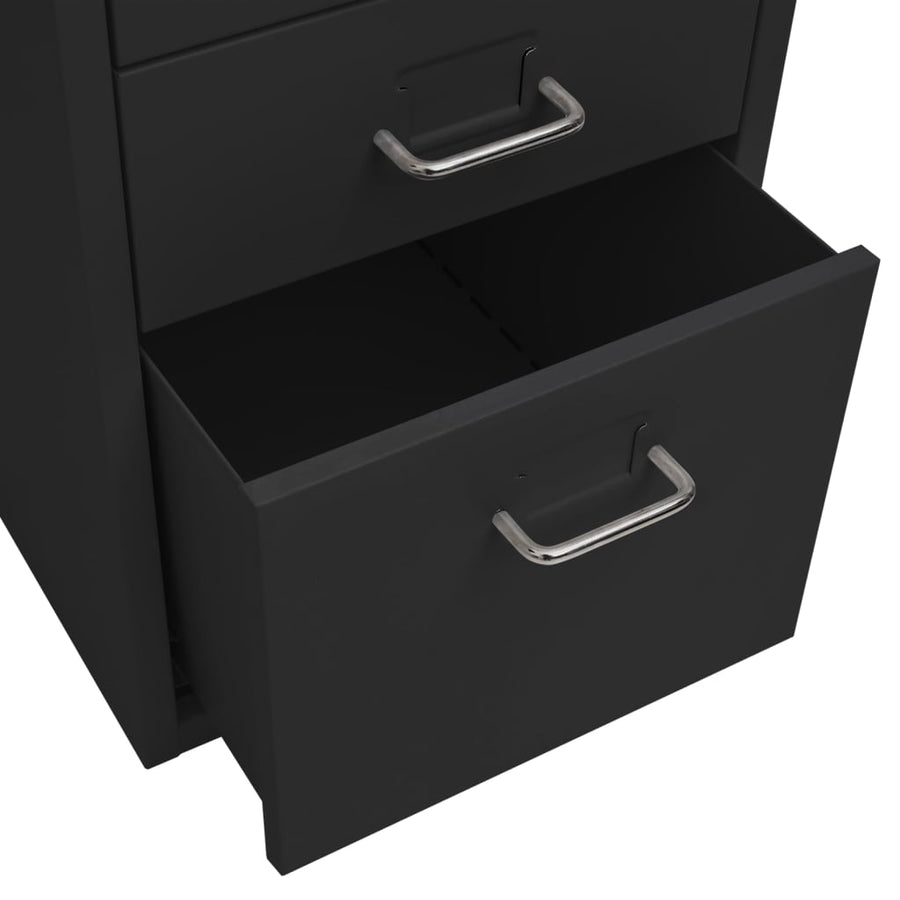 Ladeblok Verrijdbaar 28X4X69 Cm Metaal Zwart 5 lades