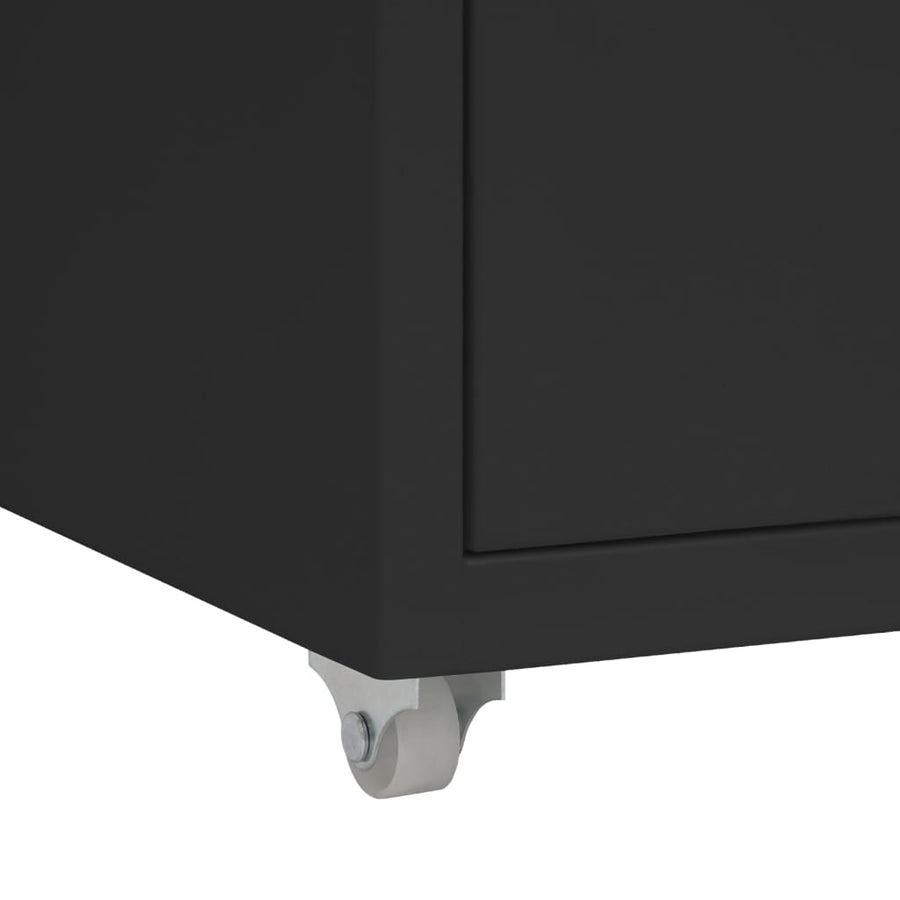 Ladeblok Verrijdbaar 28X4X69 Cm Metaal Zwart 5 lades