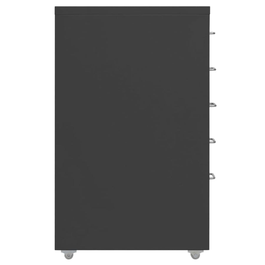 Ladeblok Verrijdbaar 28X4X69 Cm Metaal Kleurig Antraciet 5 lades