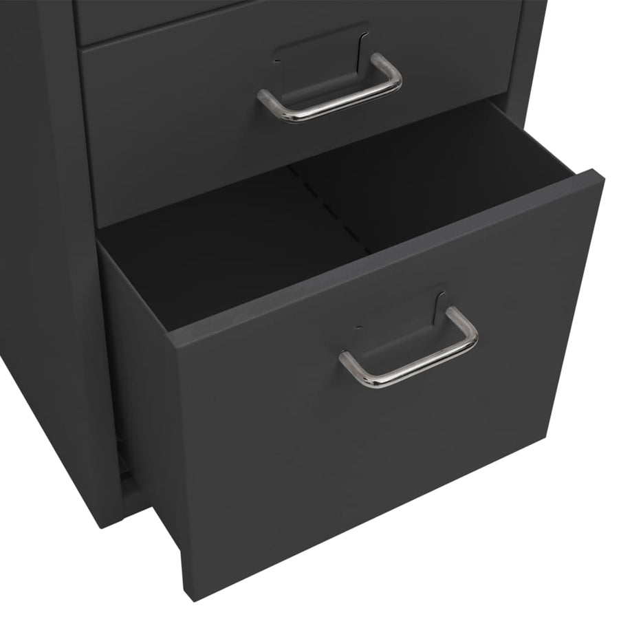 Ladeblok Verrijdbaar 28X4X69 Cm Metaal Kleurig Antraciet 5 lades