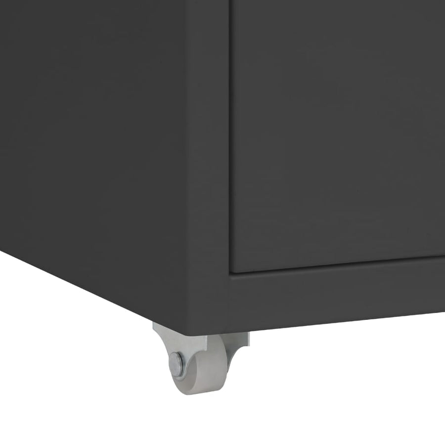 Ladeblok Verrijdbaar 28X4X69 Cm Metaal Kleurig Antraciet 5 lades