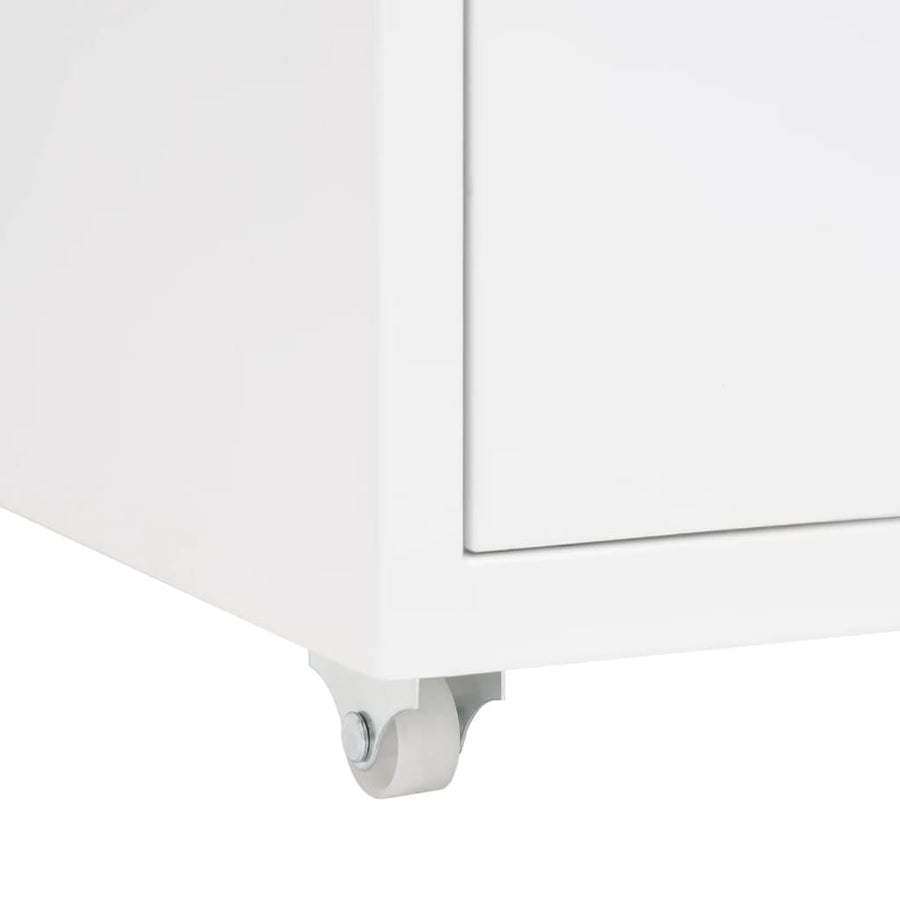 Ladeblok Verrijdbaar 28X4X69 Cm Metaal Wit 6 lades