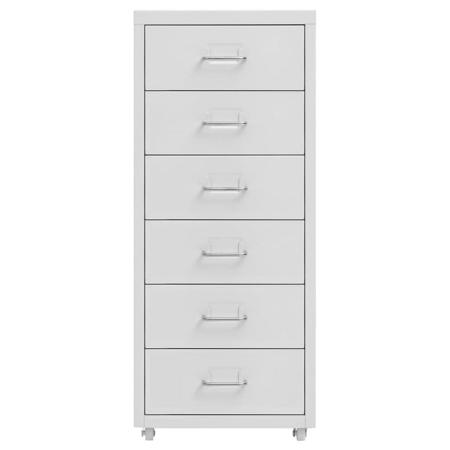 Ladeblok Verrijdbaar 28X4X69 Cm Metaal Grijs 6 lades