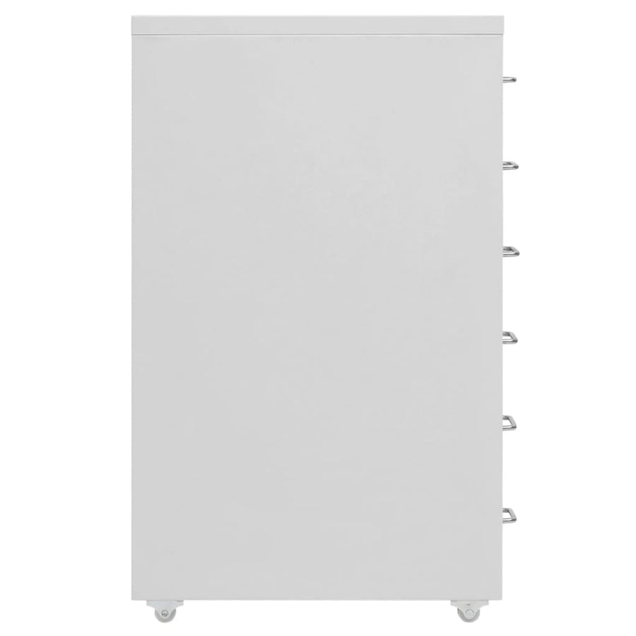 Ladeblok Verrijdbaar 28X4X69 Cm Metaal Grijs 6 lades