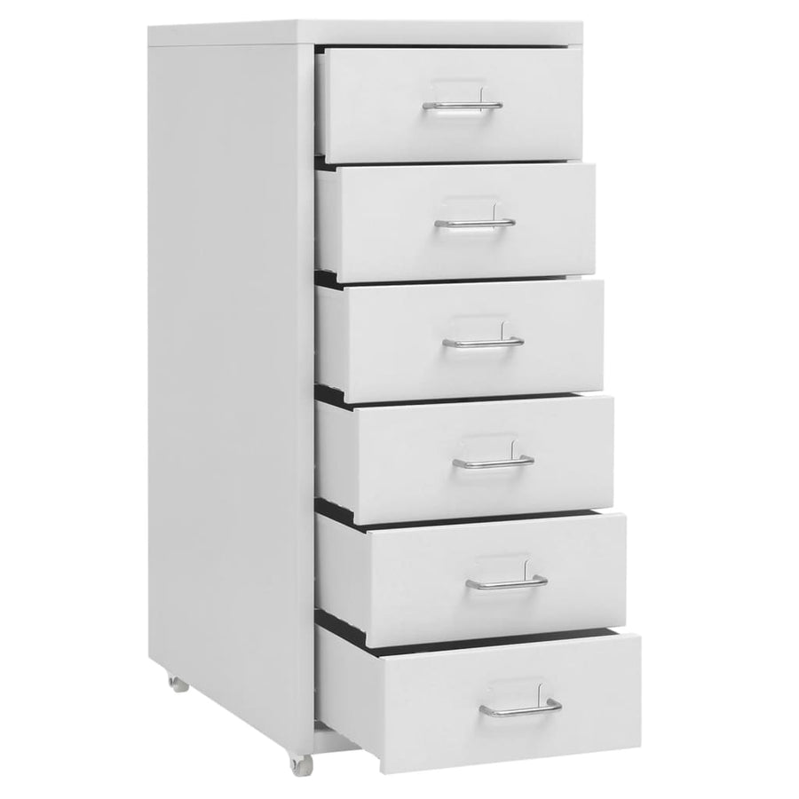 Ladeblok Verrijdbaar 28X4X69 Cm Metaal Grijs 6 lades