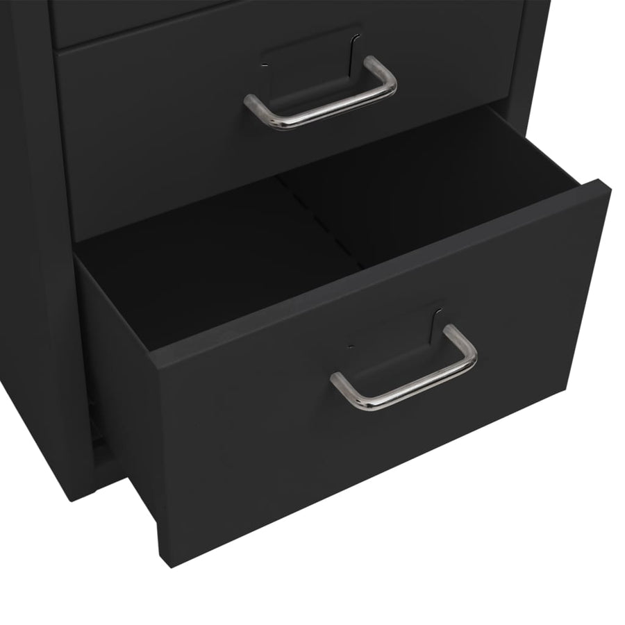 Ladeblok Verrijdbaar 28X41X69 Cm Metaal Zwart 6 lades