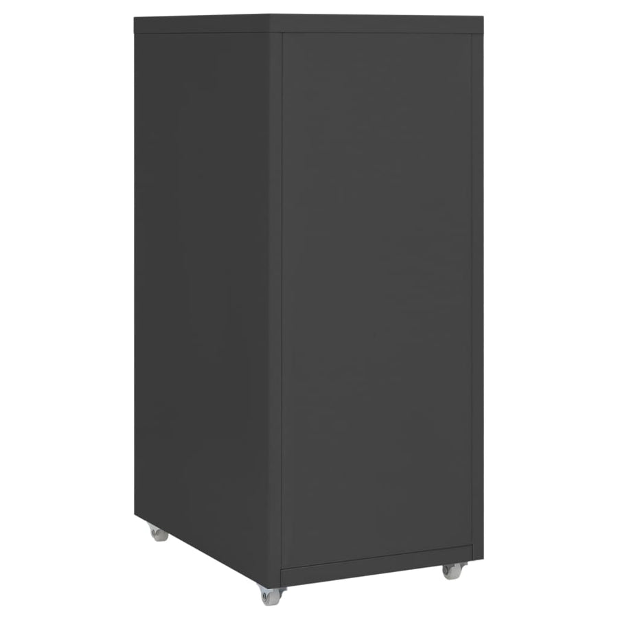 Ladeblok Verrijdbaar 28X4X69 Cm Metaal Kleurig Antraciet 6 lades