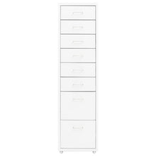 Ladeblok Verrijdbaar 28X4X09 Cm Metaal Wit 8 lades