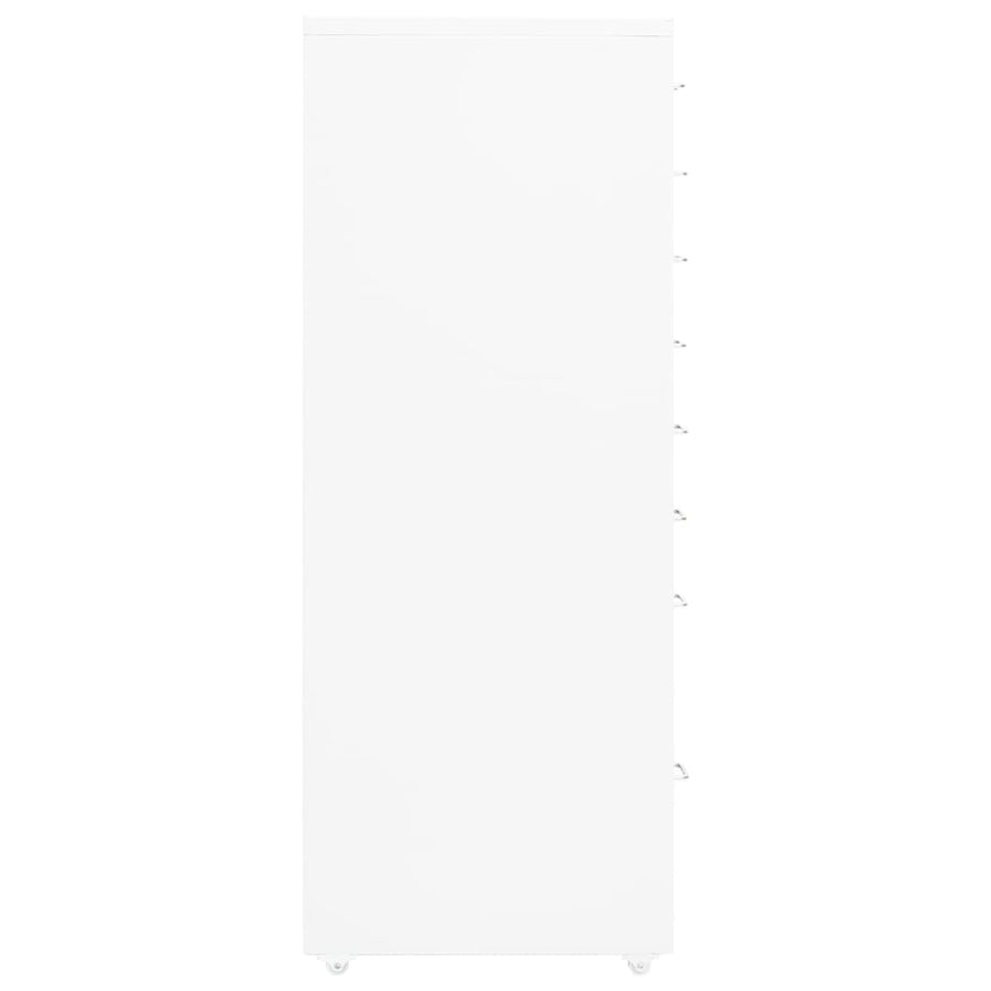 Ladeblok Verrijdbaar 28X4X09 Cm Metaal Wit 8 lades