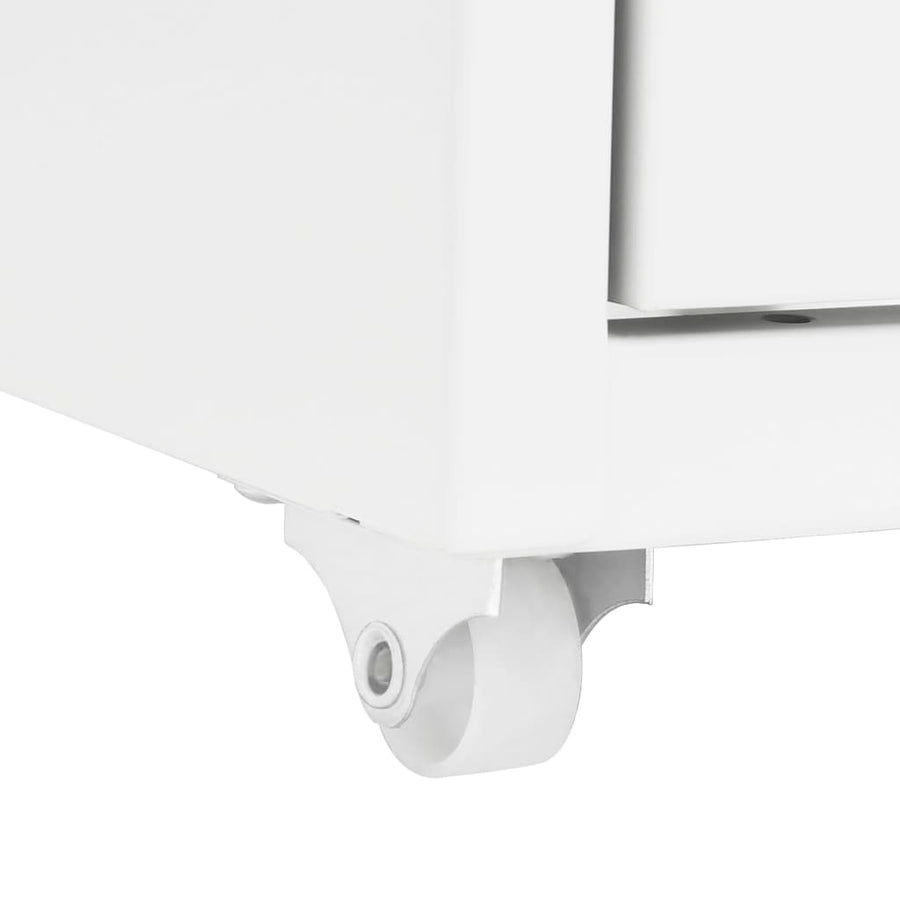 Ladeblok Verrijdbaar 28X4X09 Cm Metaal Wit 8 lades